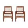 Alaterre Furniture Lyndon Eucalyptus Wood Outdoor Chair with Cushions, Set of 2 ANLY02EBO
